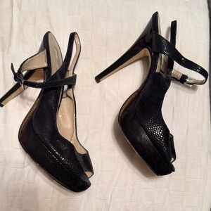 INC International Concepts Black Peep-Toe Heels